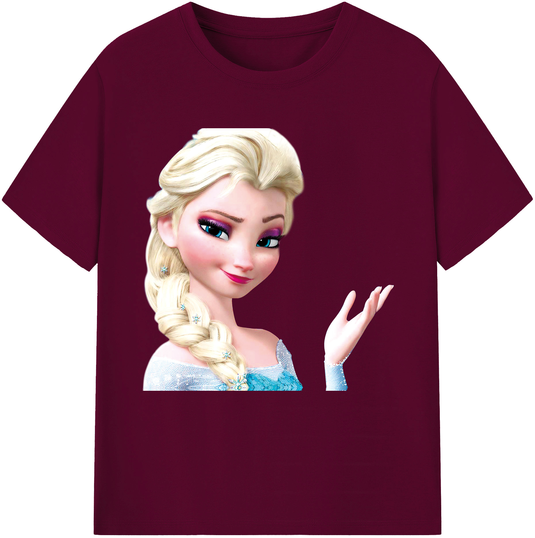 （画像用） アナと雪の女王 アンナ エルサ Frozen Anna Elsa レディースカジュアルプリントTシャツ（綿100％）